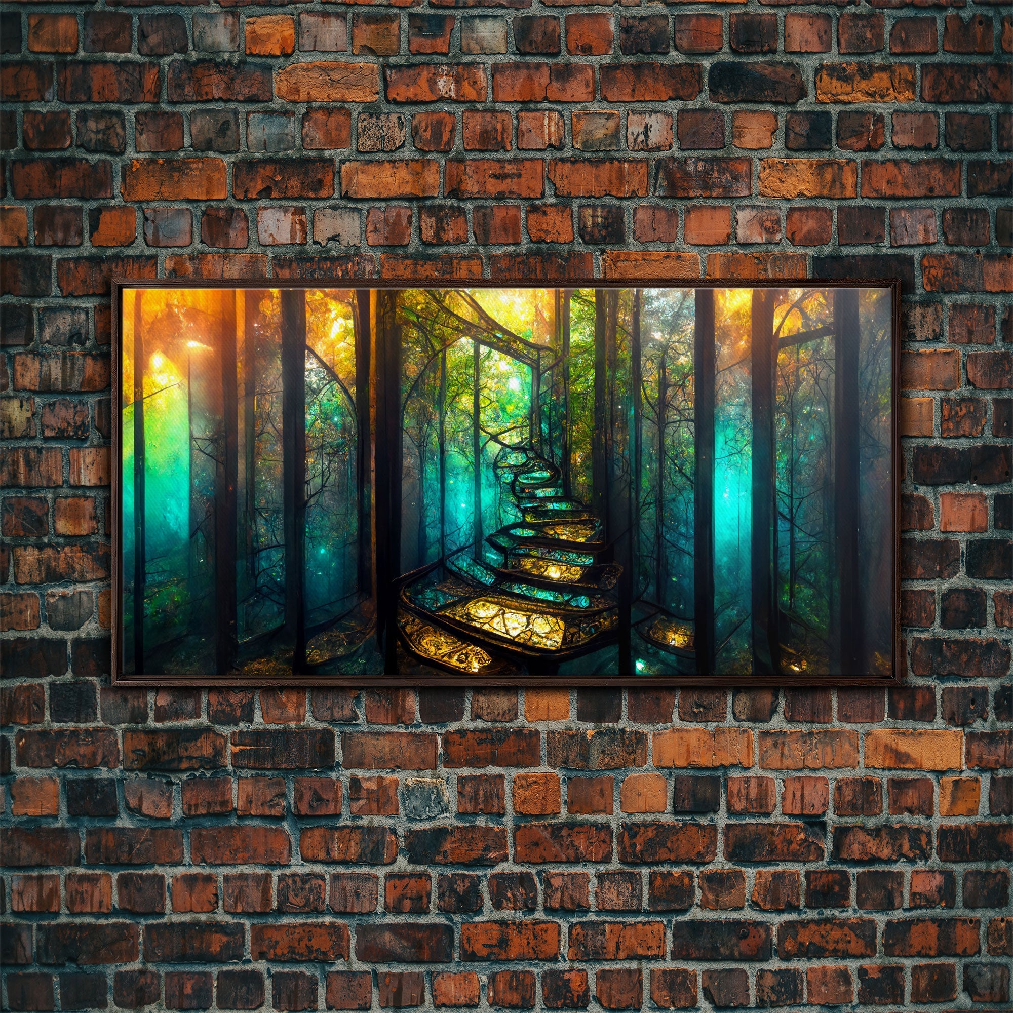 Fantasy wall art, canvas print, magical forest, fantasy landscape art, ready to hang wall art, bioluminescent glowing fantasy wall decor | | Wiccan Center