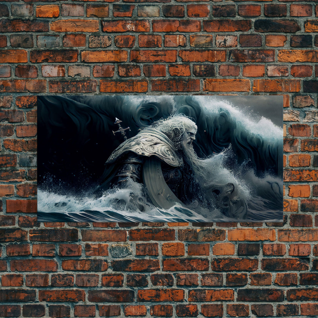 Poseidon god Framed canvas, Greek ancient decor, Mythology art, Ancient Rome print Ocean art, Neptune wall art Gamer Gift | | Wiccan Center