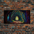 The Path through The Trees, Fantasy Art, Framed Canvas Print, RPG concept Art, Magical glowing forest | | Wiccan Center