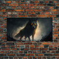 The Great Wolf Fenrir, Framed Canvas Print, Norse Mythology, Fantasy Art