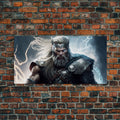 Thor Art, God of Thunder, Framed Canvas Print, Norse Mythology Art, Fantasy Art | | Wiccan Center