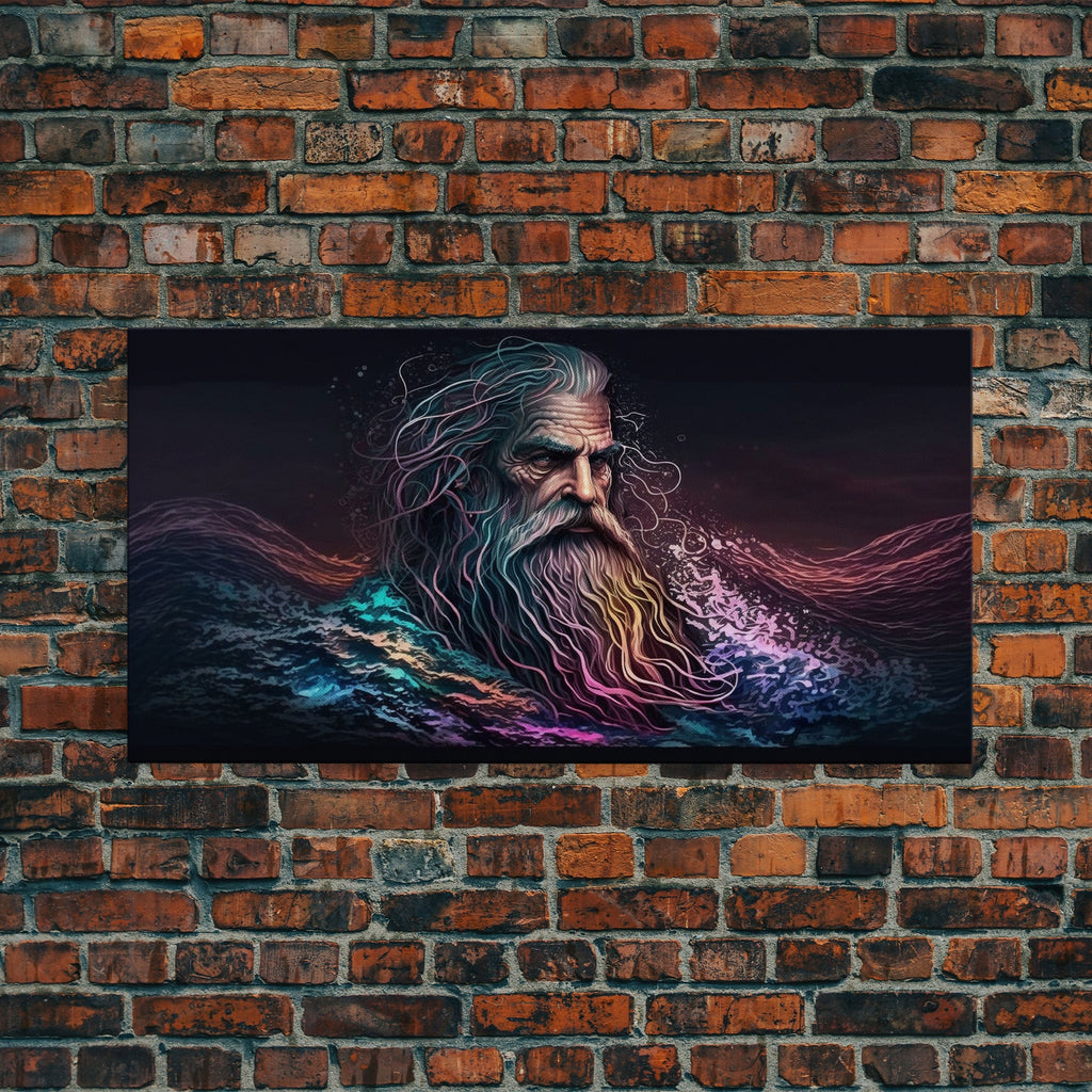 Aegir, God Of The Sea, Framed Canvas Print, Norse Mythology, Norse Art, Living Room Wall Art | | Wiccan Center