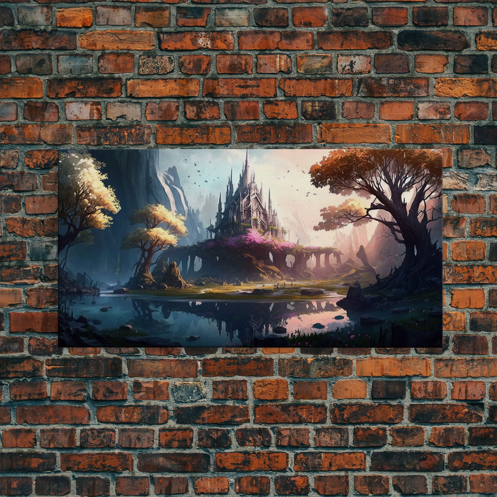 Norse Mythology Art, Alfheim Realm of the Light Elves, Framed Canvas Print, Fantasy Wall Art | | Wiccan Center