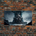 Odin Surveying The Realms on Hlidskjalf The High Seat, Norse Mythology Art, Framed Canvas Print | | Wiccan Center