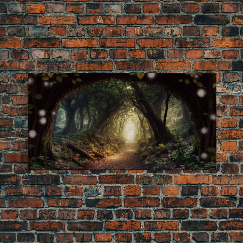 Path Through A Magical Enchanted Fairy Forest, Fantasy Art, Framed Canvas Print, Enchanted Forest Fantasy Art | | Wiccan Center