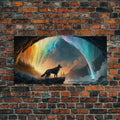 Fenrir, Mythological Wolf, With Bifrost. Norse Mythology Fantasy Art, Framed Canvas Print, Nordic Art | | Wiccan Center