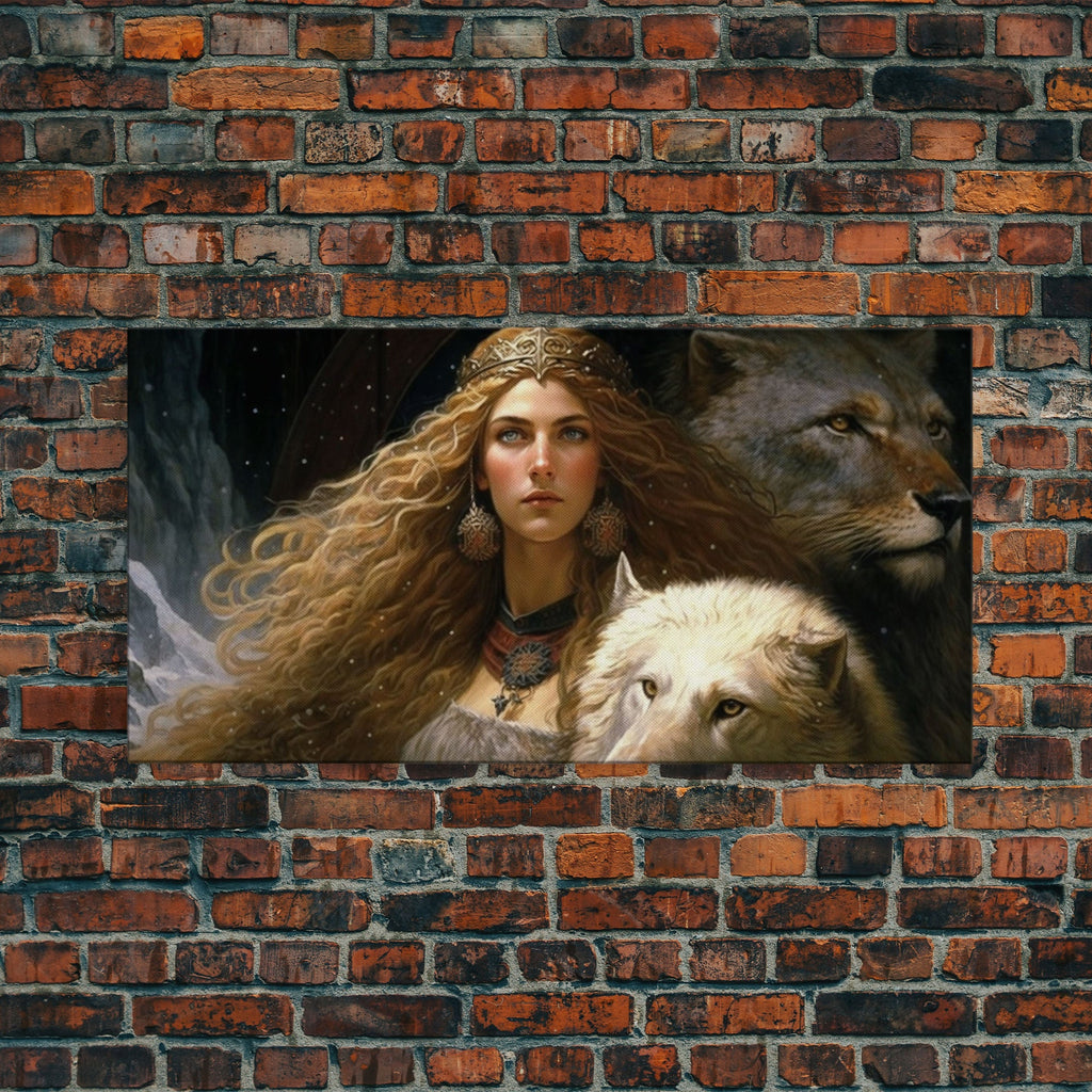Lady Freya, Nordic / Norse Mythology Art, Framed Canvas Print, Norse Goddess of Love and Fertility | | Wiccan Center
