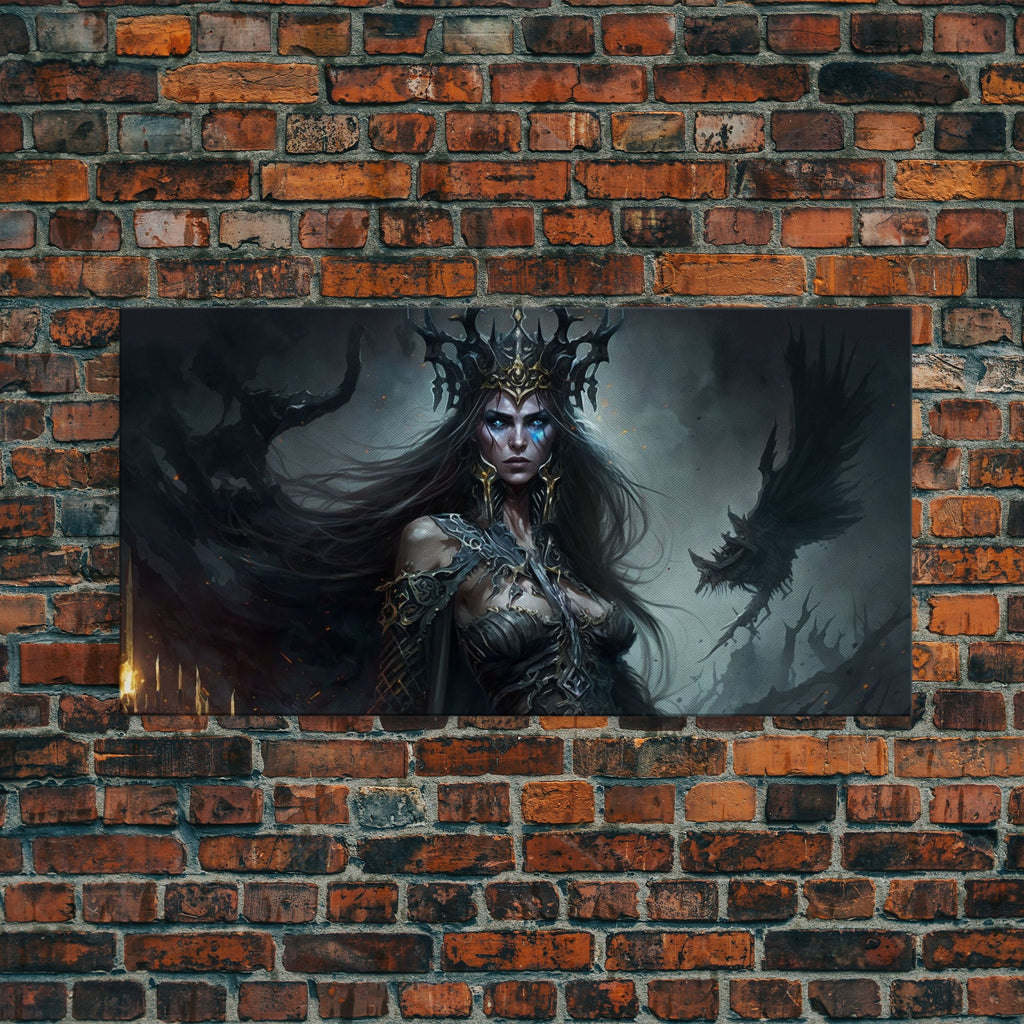 Hel, Goddess of Death, Framed Canvas Print, Norse Mythology Fantasy Art, Framed Canvas Print | | Wiccan Center