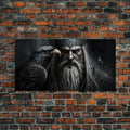 Portrait of Odin King of the Gods, Ruler of Asgard, Framed Canvas Print, Norse Mythology Pop Art, Fantasy Art | | Wiccan Center