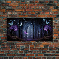 Glowing Butterflies, Framed Canvas Print, Fantasy Decor, High Fantasy Canvas Art, Fairy Forest | | Wiccan Center
