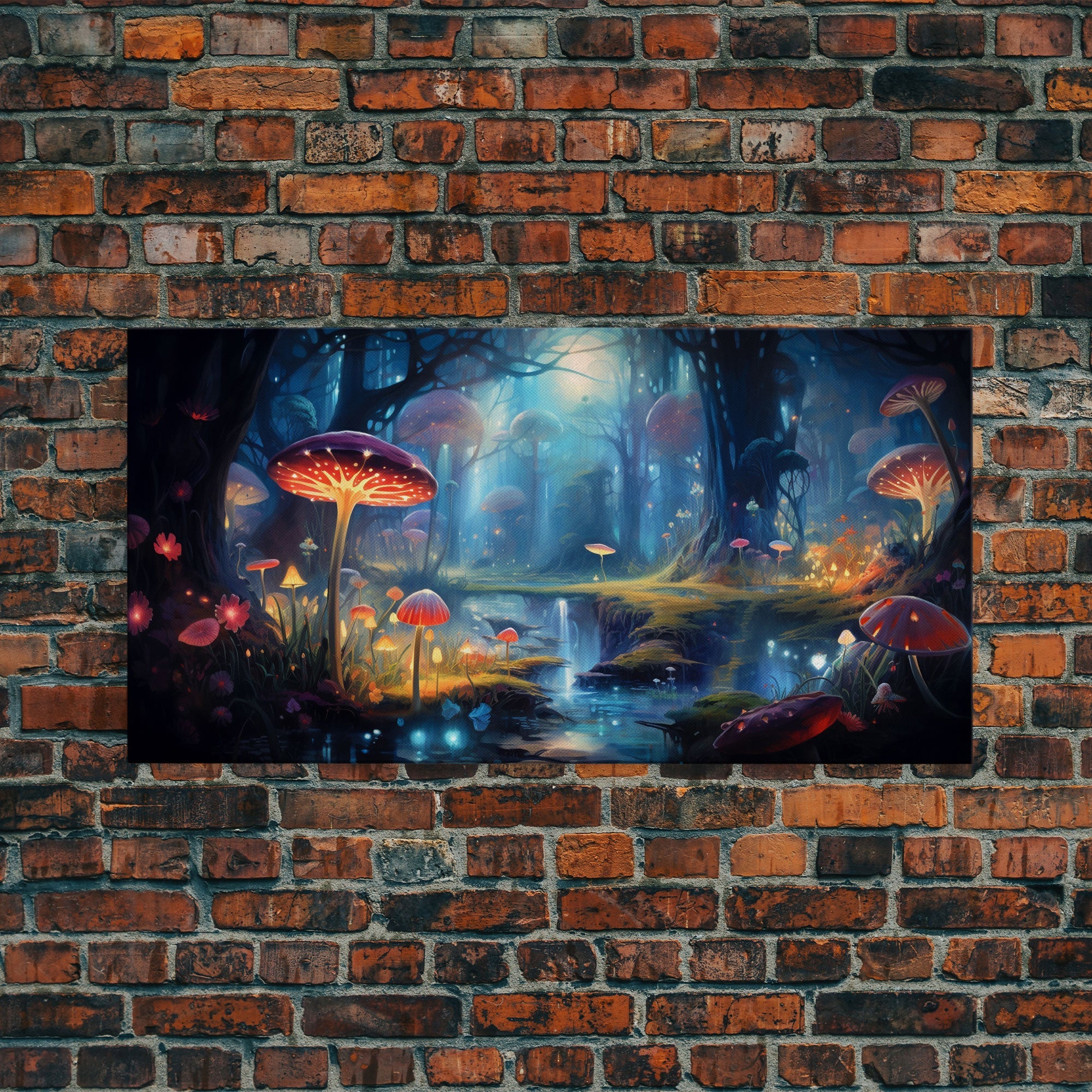 Fantasy Art, Dark Fantasy Forest Framed Canvas Print, Elven Decor, Magical Forest, RPG Game Art, Game Room Art, Witchy Decor, Wall Art | | Wiccan Center