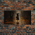 Witch Walking In The Rain, Witch Print, Framed Canvas or Poster, Victorian Oil Painting, Dark Academia, Witchcraft Decor, Witchy Art | | Wiccan Center