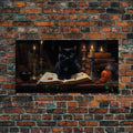The Witch's Familiar, Black Cat Art, Witch Print, Framed Canvas or Poster, Victorian Oil Painting, Dark Academia, Witchcraft Decor | | Wiccan Center
