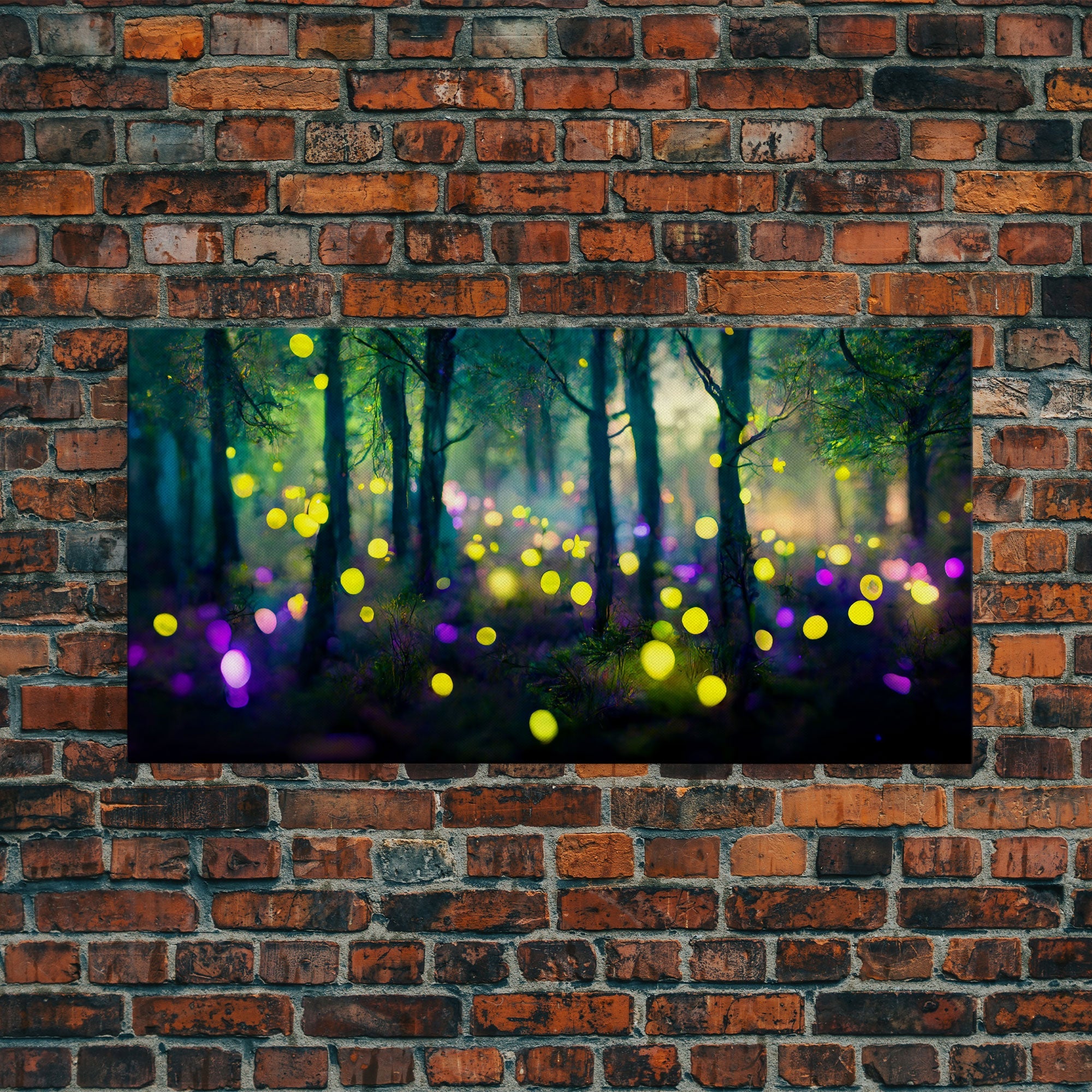 Magical forest with fairies canvas print, fantasy art, cool wall art, dorm art, ready to hang wall art | | Wiccan Center