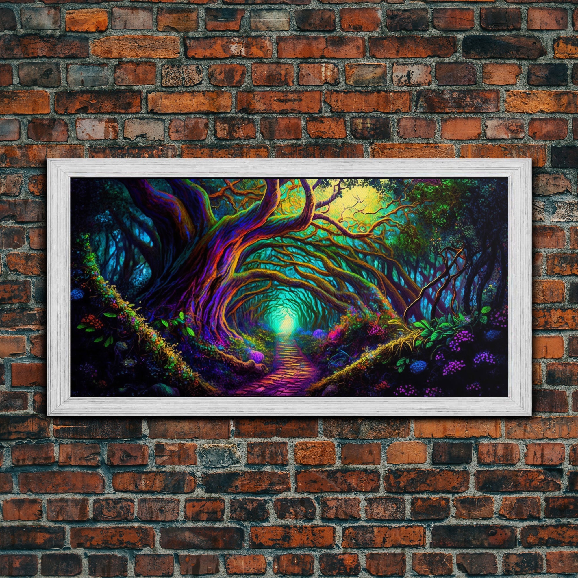 Fantasy wall art, canvas print, magical forest, fantasy landscape art, ready to hang wall art, magical glowing forest fantasy art | | Wiccan Center