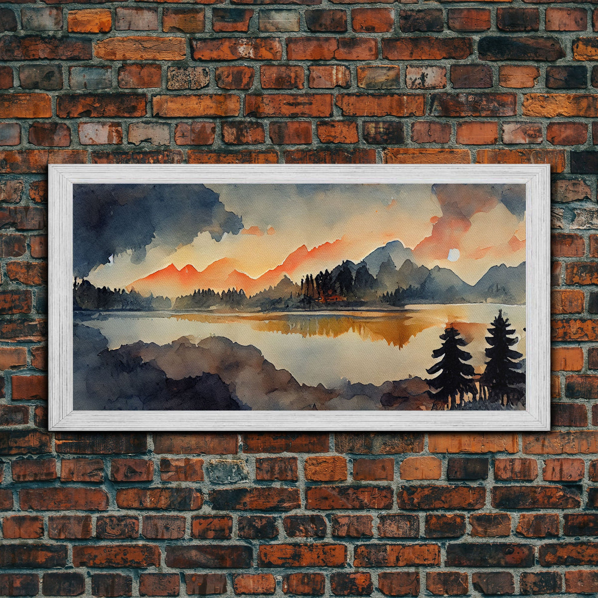 Watercolor painting of a forest fire, canvas print, landscape art | | Wiccan Center
