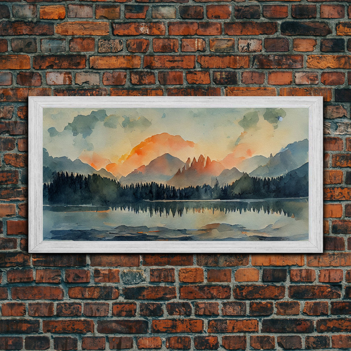 Watercolor painting of a forest fire, canvas print, landscape art, cool living room art, depressing art | | Wiccan Center