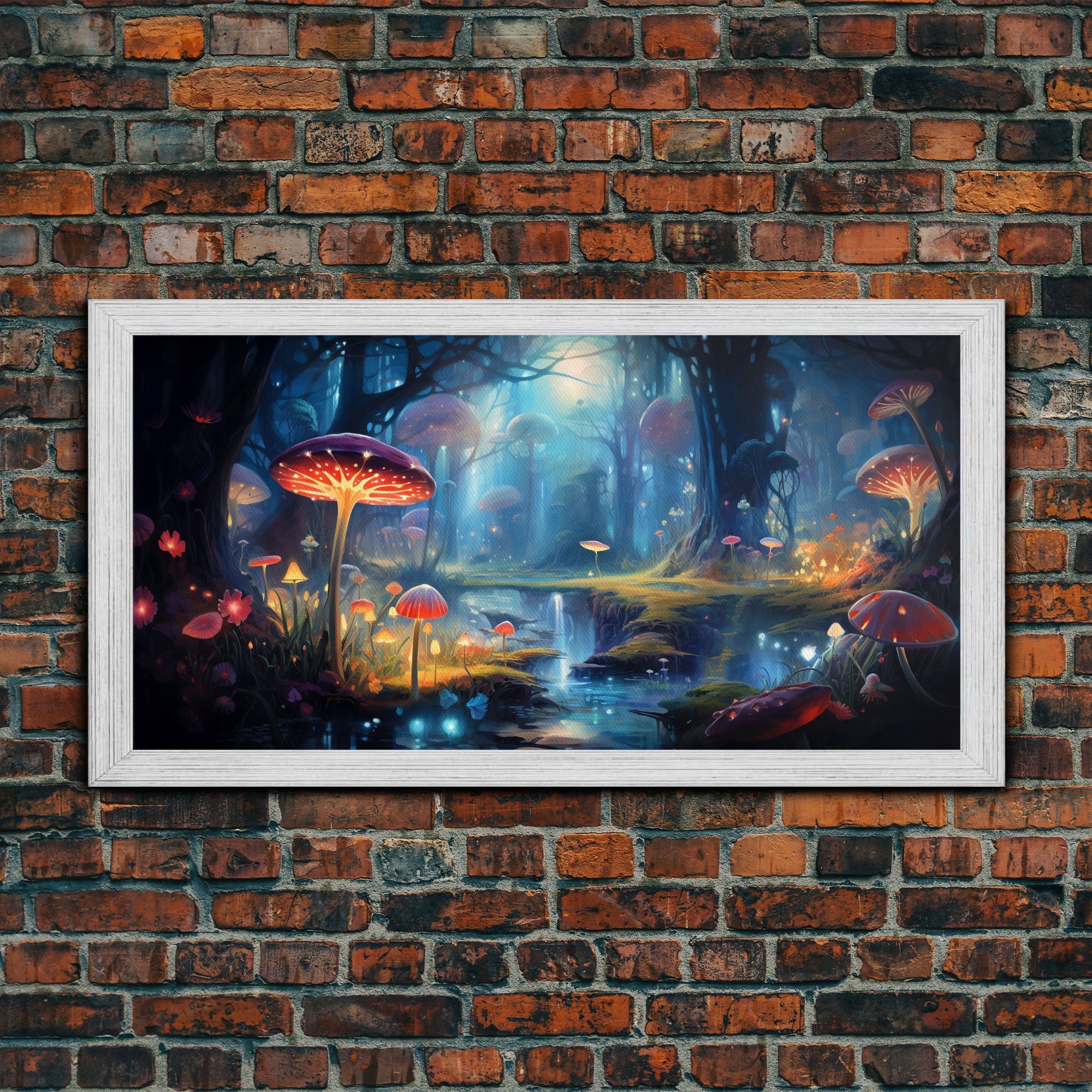 Fantasy Art, Dark Fantasy Forest Framed Canvas Print, Elven Decor, Magical Forest, RPG Game Art, Game Room Art, Witchy Decor, Wall Art | | Wiccan Center