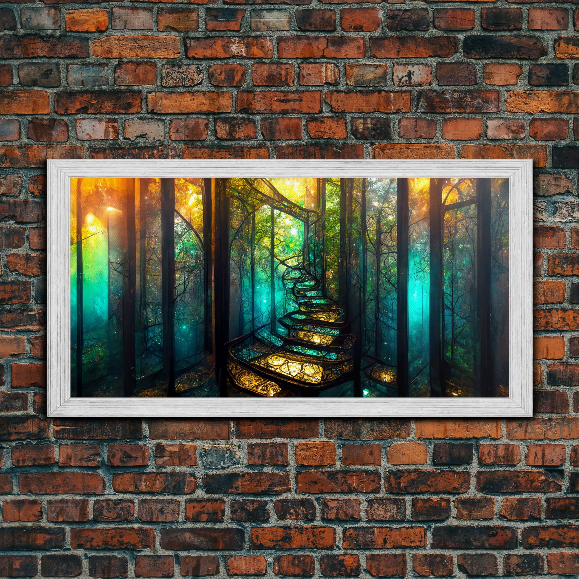 Fantasy wall art, canvas print, magical forest, fantasy landscape art, ready to hang wall art, bioluminescent glowing fantasy wall decor | | Wiccan Center