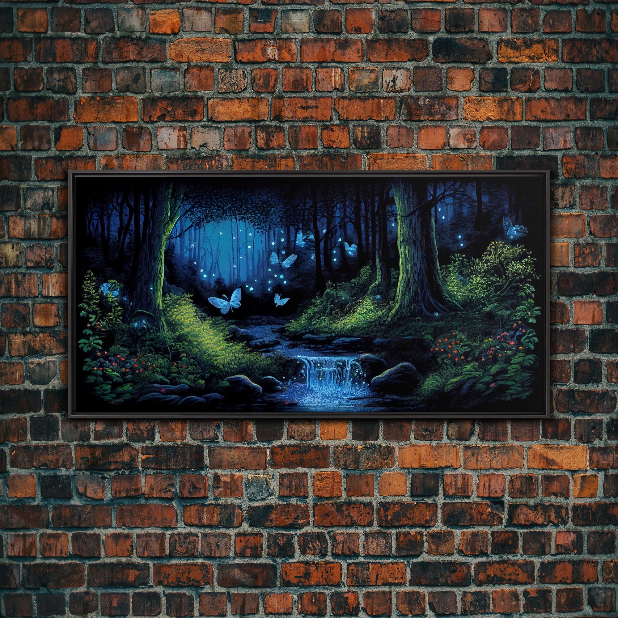Enchanted Forest Painting, Fantasy Art, Fairy House, Fantasy, Woodland Decor, Woods, Forest, Fairy Forest with Blue Butterflies | | Wiccan Center
