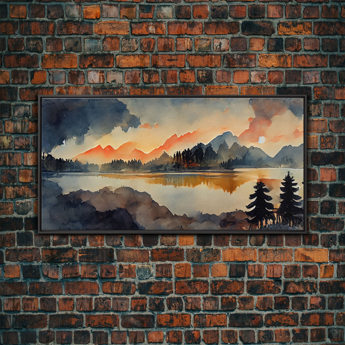 Watercolor painting of a forest fire, canvas print, landscape art | | Wiccan Center