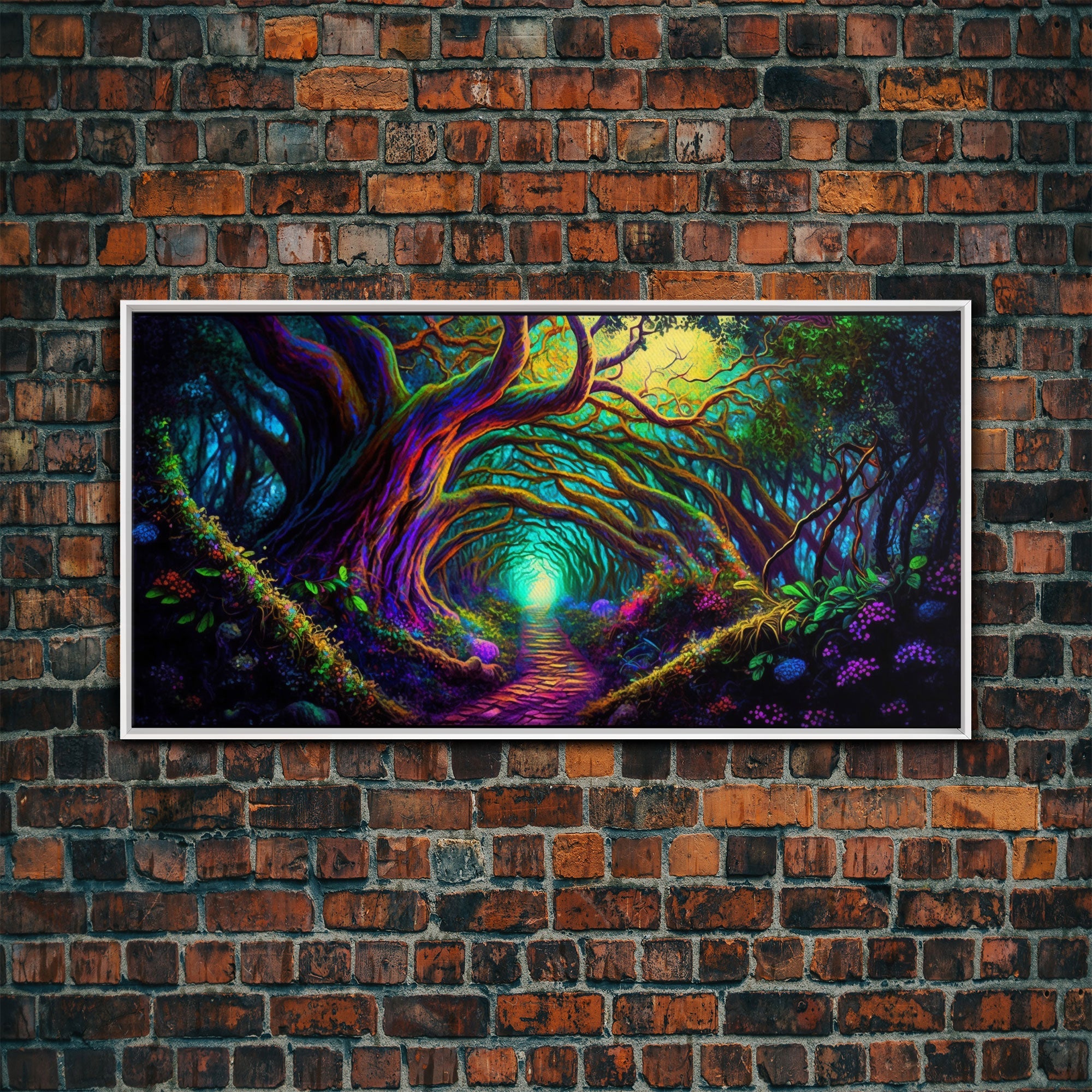 Fantasy wall art, canvas print, magical forest, fantasy landscape art, ready to hang wall art, magical glowing forest fantasy art | | Wiccan Center