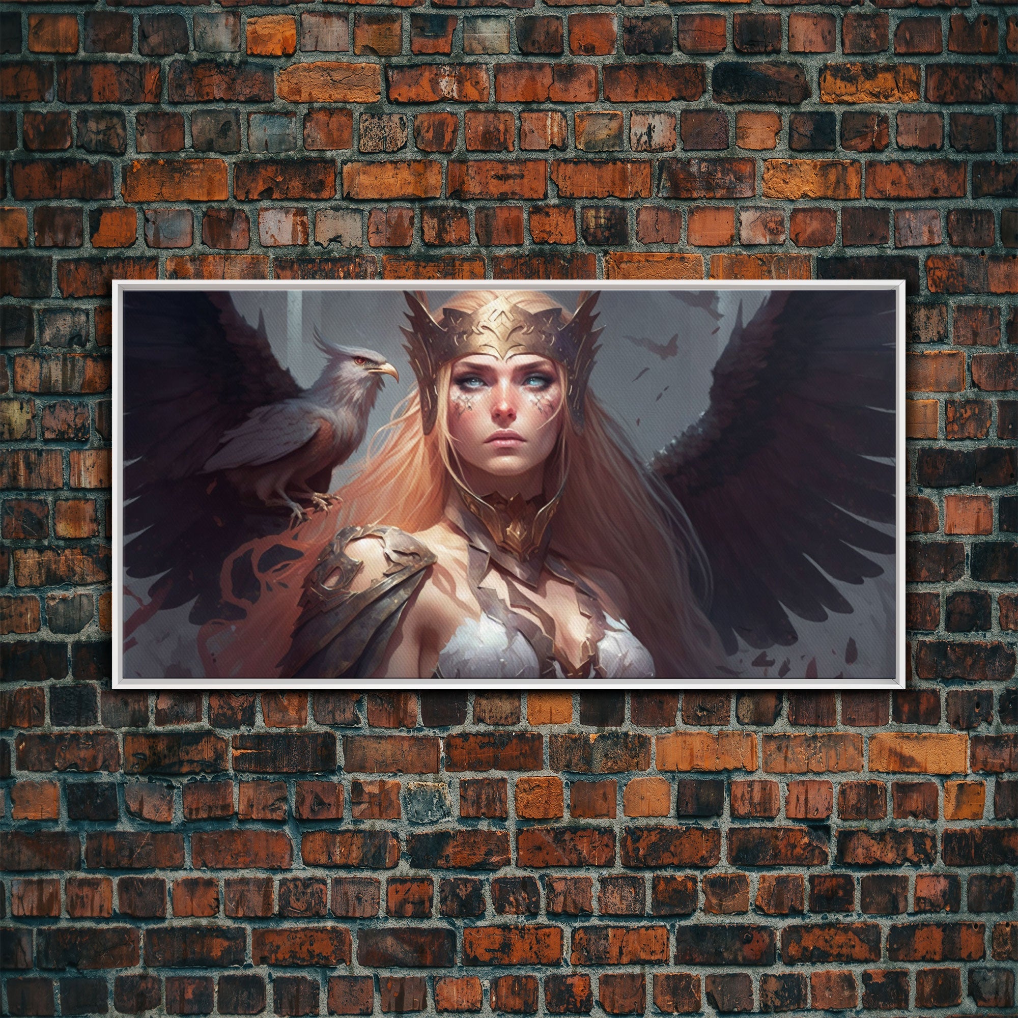 Lady Freya, Nordic / Norse Mythology Art, Framed Canvas Print, Norse Goddess of Love and Fertility