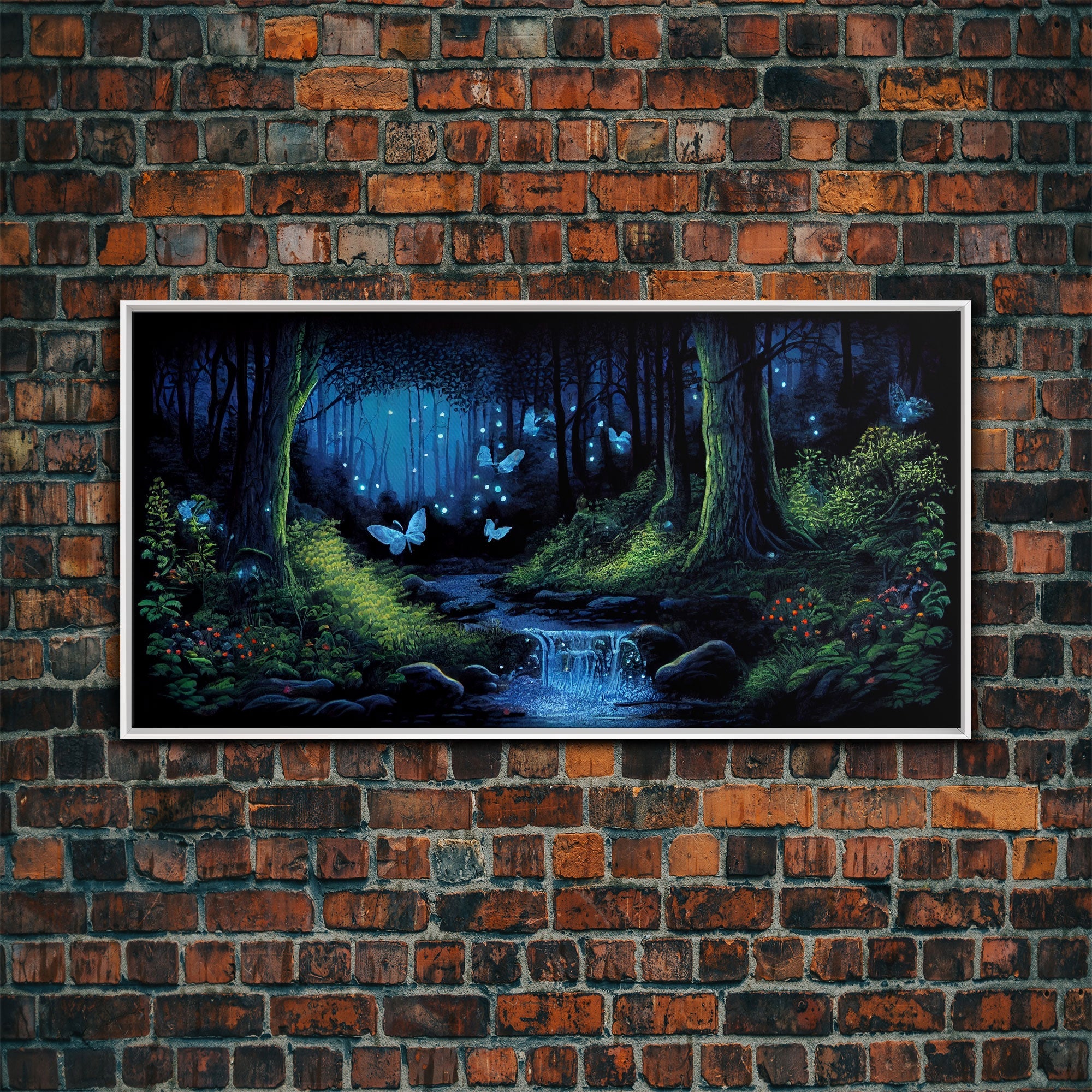 Enchanted Forest Painting, Fantasy Art, Fairy House, Fantasy, Woodland Decor, Woods, Forest, Fairy Forest with Blue Butterflies | | Wiccan Center