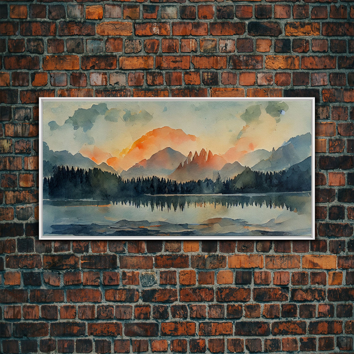 Watercolor painting of a forest fire, canvas print, landscape art, cool living room art, depressing art | | Wiccan Center