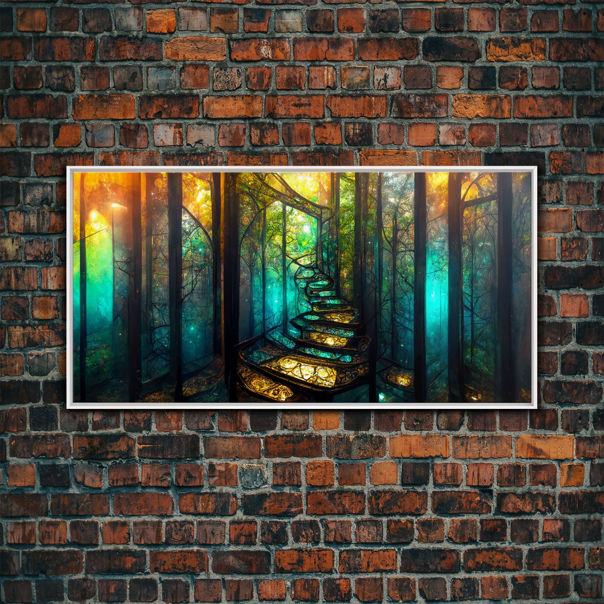 Fantasy wall art, canvas print, magical forest, fantasy landscape art, ready to hang wall art, bioluminescent glowing fantasy wall decor | | Wiccan Center