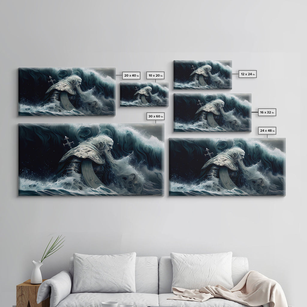 Poseidon god Framed canvas, Greek ancient decor, Mythology art, Ancient Rome print Ocean art, Neptune wall art Gamer Gift | | Wiccan Center