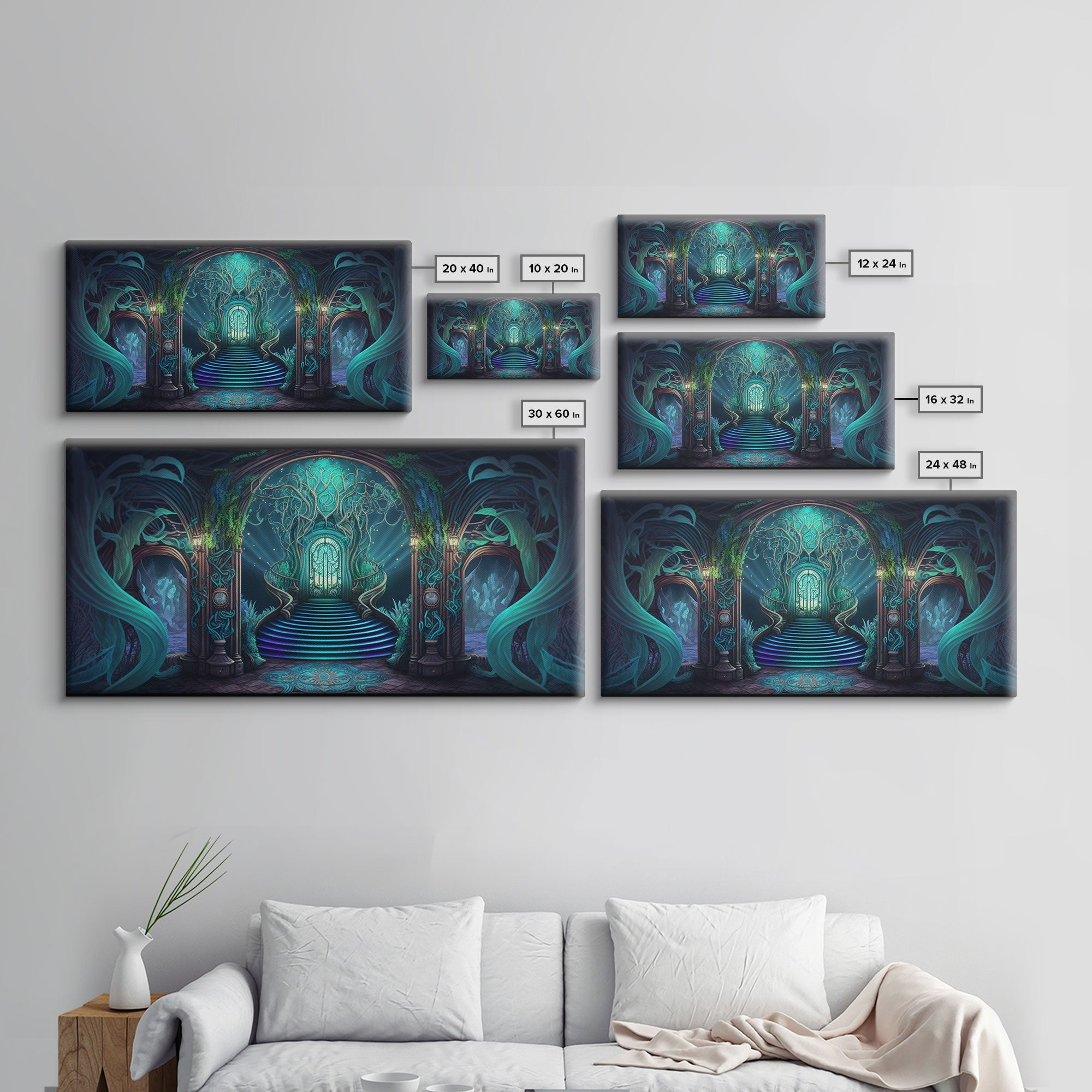Fantasy wall art, canvas print, magical forest, fantasy landscape art, ready to hang wall art | | Wiccan Center