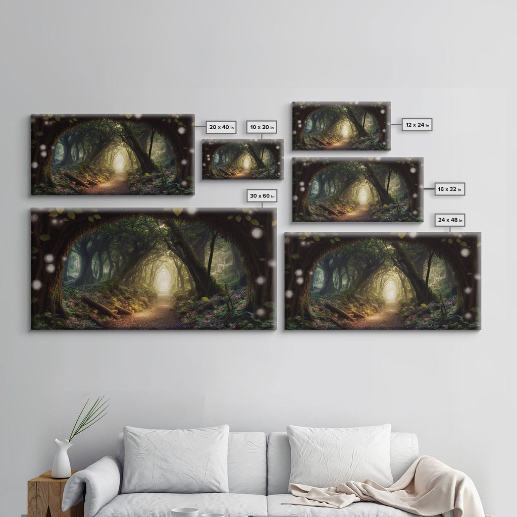 Path Through A Magical Enchanted Fairy Forest, Fantasy Art, Framed Canvas Print, Enchanted Forest Fantasy Art | | Wiccan Center