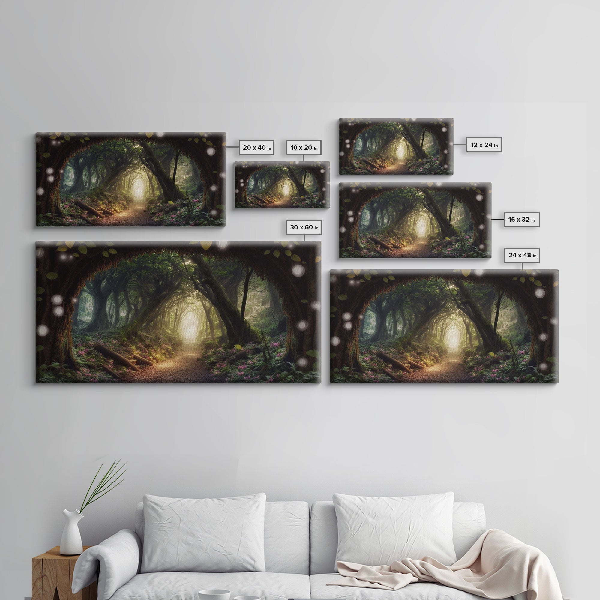Path Through A Magical Enchanted Fairy Forest, Fantasy Art, Framed Canvas Print, Enchanted Forest Fantasy Art | | Wiccan Center