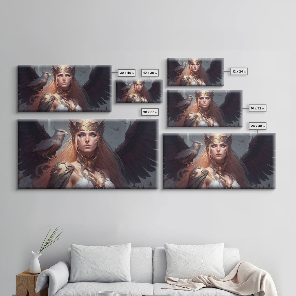Lady Freya, Nordic / Norse Mythology Art, Framed Canvas Print, Norse Goddess of Love and Fertility | | Wiccan Center