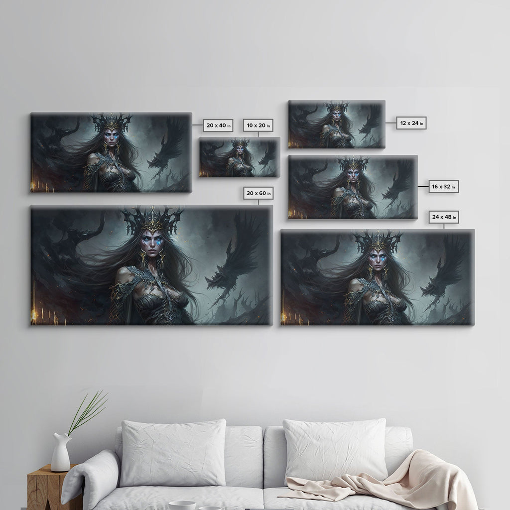 Hel, Goddess of Death, Framed Canvas Print, Norse Mythology Fantasy Art, Framed Canvas Print | | Wiccan Center