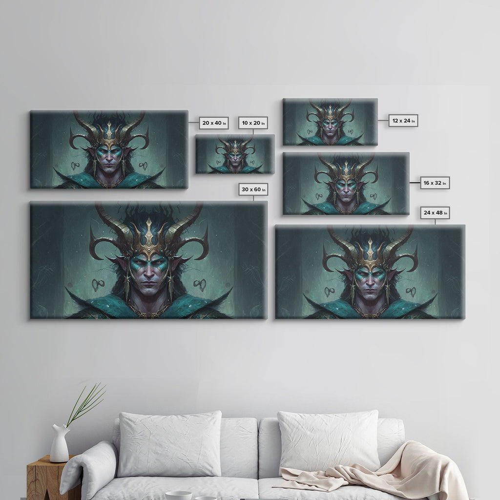 Aesthetic Loki the Trickster God, Norse Mythology, Framed Canvas Print, Extra Large Art, Fantasy Decor, Pastel Aesthetic Art | | Wiccan Center