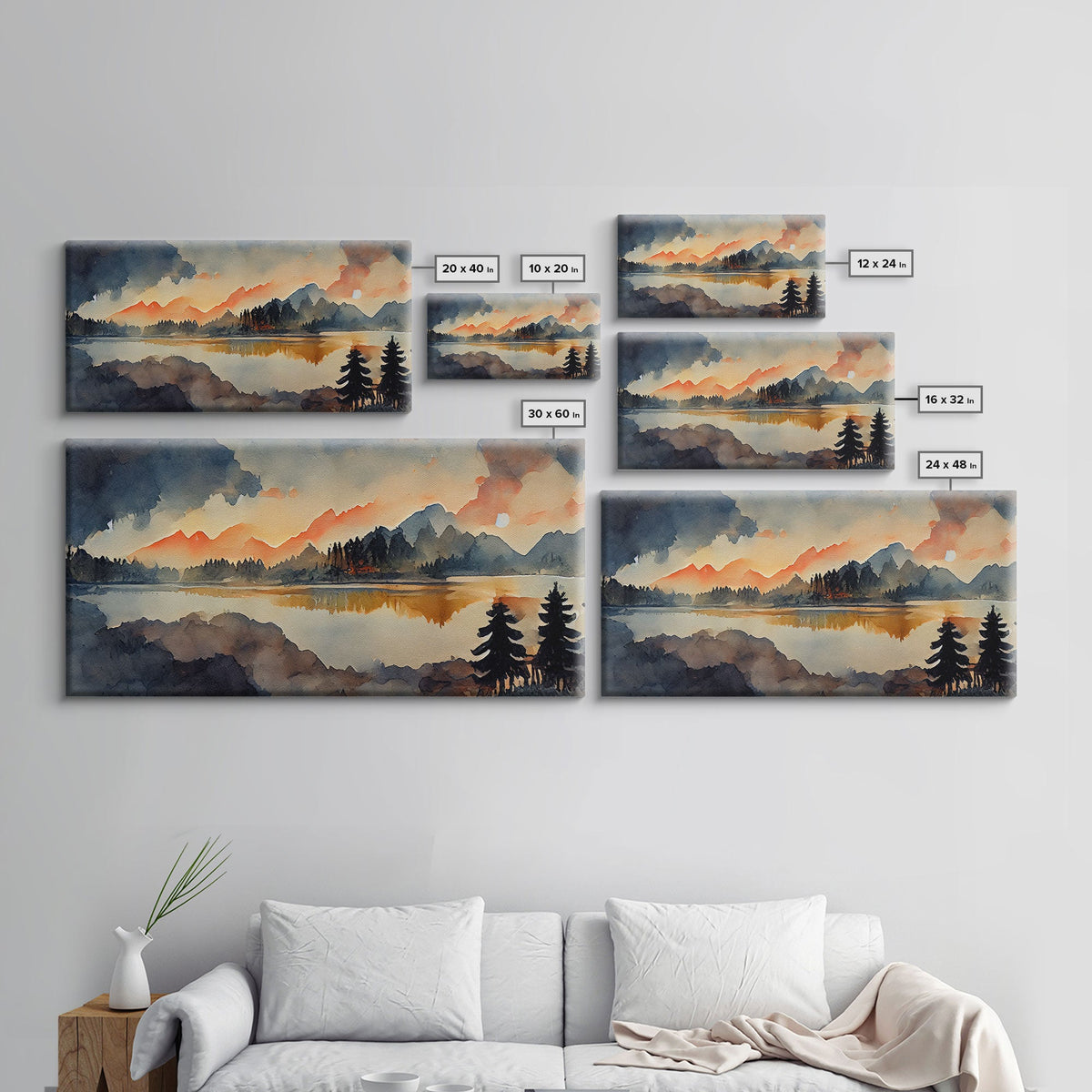 Watercolor painting of a forest fire, canvas print, landscape art | | Wiccan Center