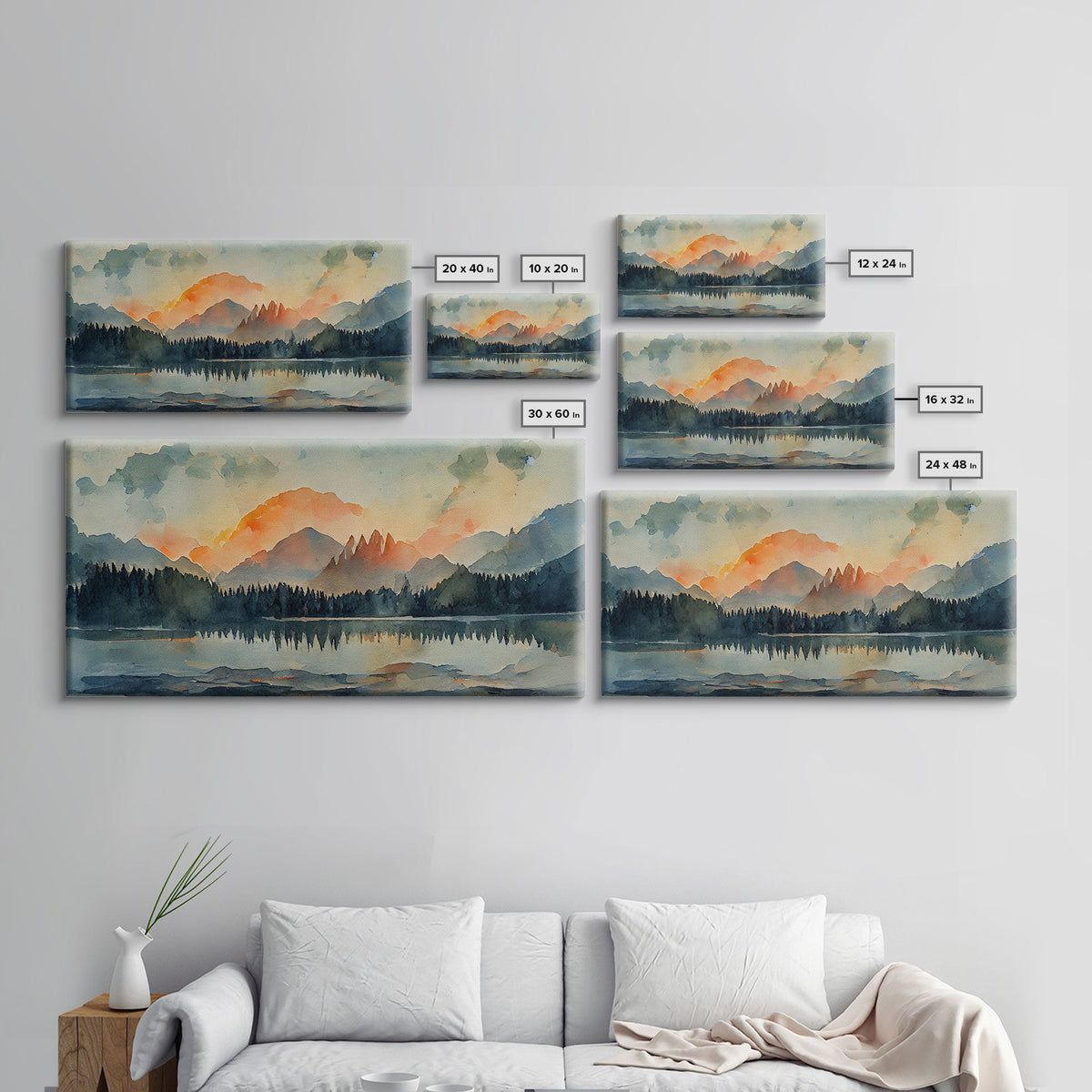 Watercolor painting of a forest fire, canvas print, landscape art, cool living room art, depressing art | | Wiccan Center