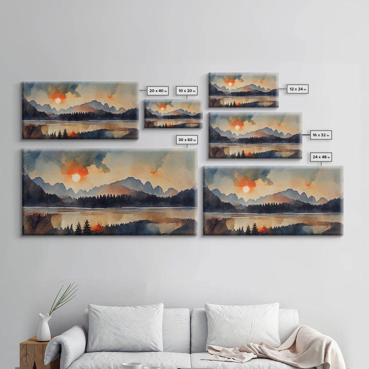 Watercolor forest fire, canvas print, landscape art, cool living room art, depressing art, painting reproduction print | | Wiccan Center