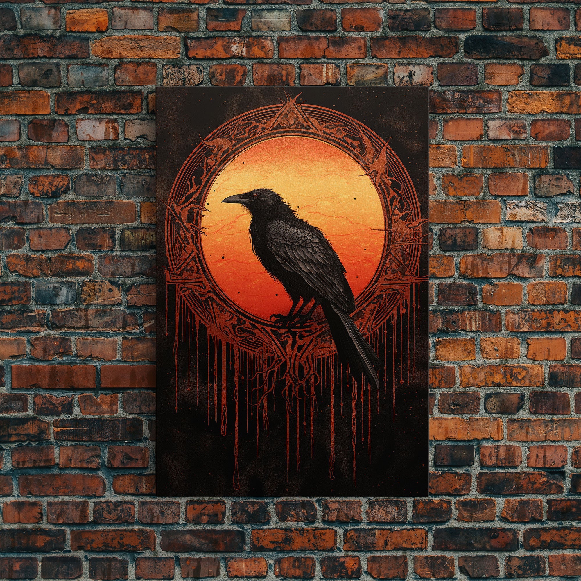 Raven Print, Antique Bird Painting, Vintage Drawing Poster Wall Art Decor, Black Raven, bird nature print, bird lovers gift, Gothic Crow Art