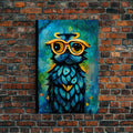 Wise Owl With Glasses Canvas Art - Owl Painting - Owl Wall Decor | | Wiccan Center