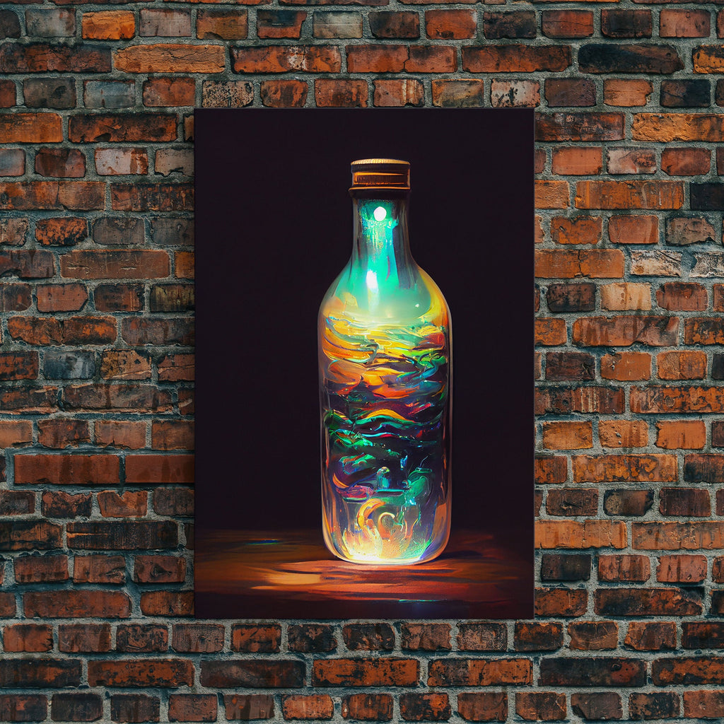 Miniature world in a bottle canvas print, high fantasy wall art, magical wall art, ready to hang wall art | | Wiccan Center