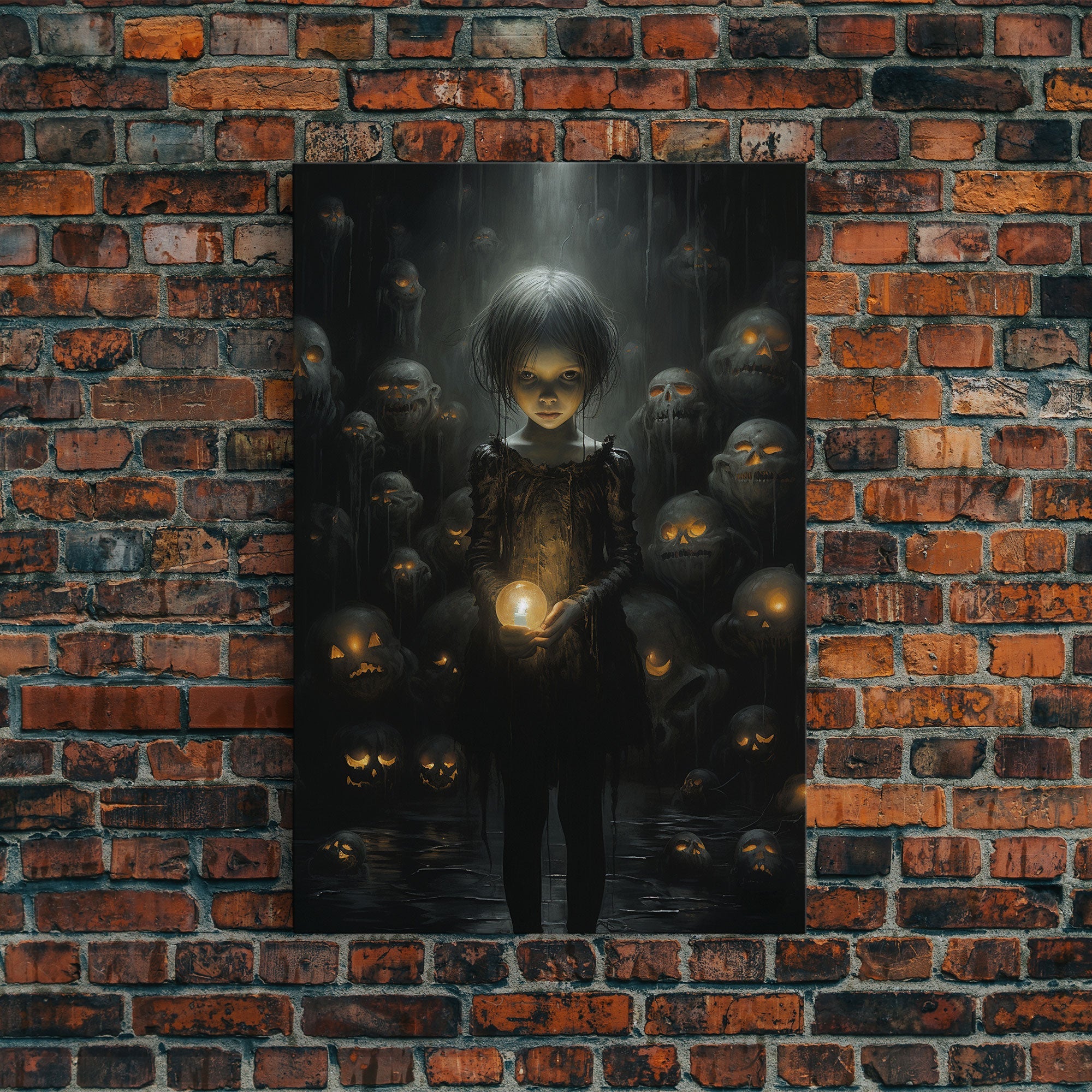 The Witch And The Well Of Souls, Haunted Halloween Art, Halloween Canvas, Framed Canvas Print, Witch Wall Decor, Witchcraft Wall Art | | Wiccan Center