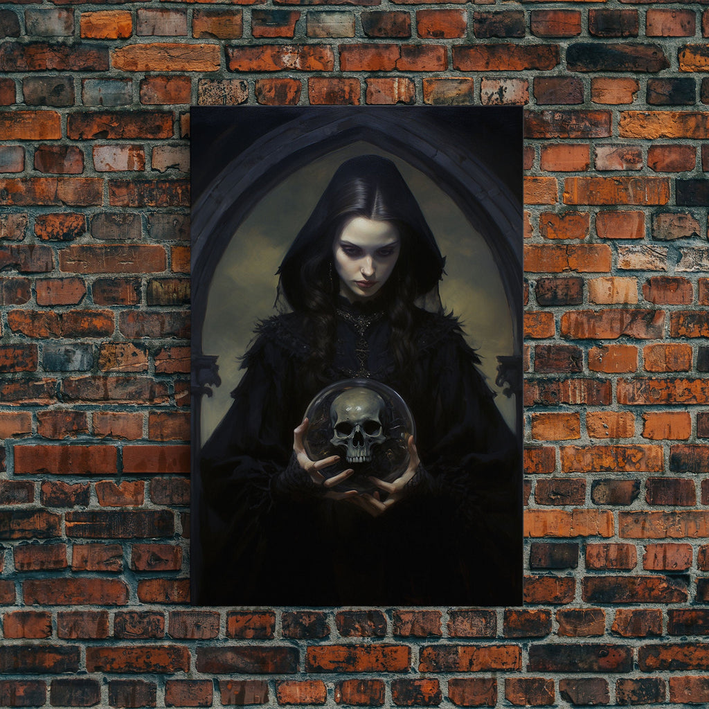 The Fortune Teller, Halloween Canvas Print, Framed Canvas, Unique Wall Art, Goth Art, Dark Academia, Witch Art, Witchcraft | | Wiccan Center