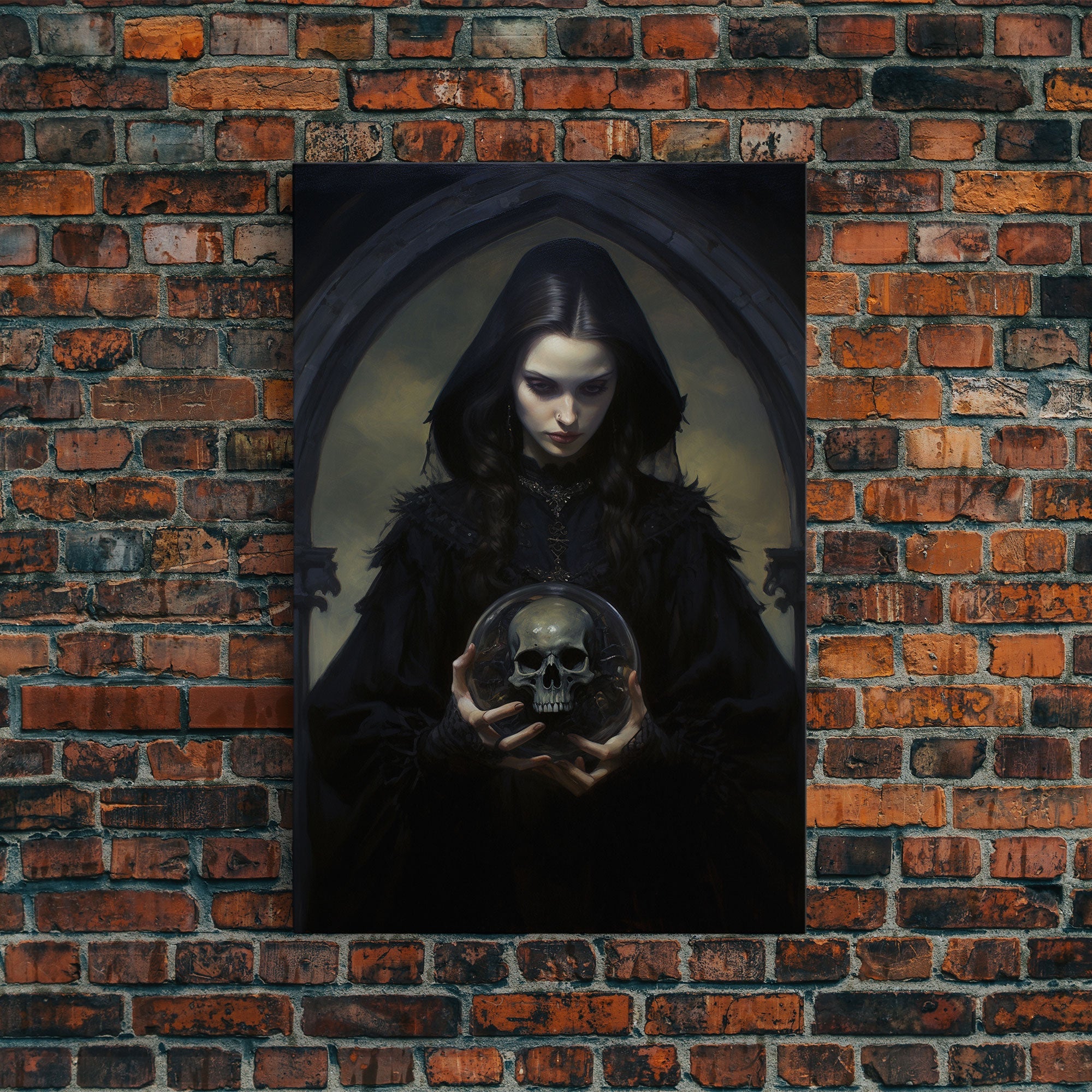 The Fortune Teller, Halloween Canvas Print, Framed Canvas, Unique Wall Art, Goth Art, Dark Academia, Witch Art, Witchcraft | | Wiccan Center