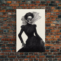 Halloween Skull Charcoal Sketch Canvas Print, Halloween Wall Art, Macabre Painting, Death Mask | | Wiccan Center