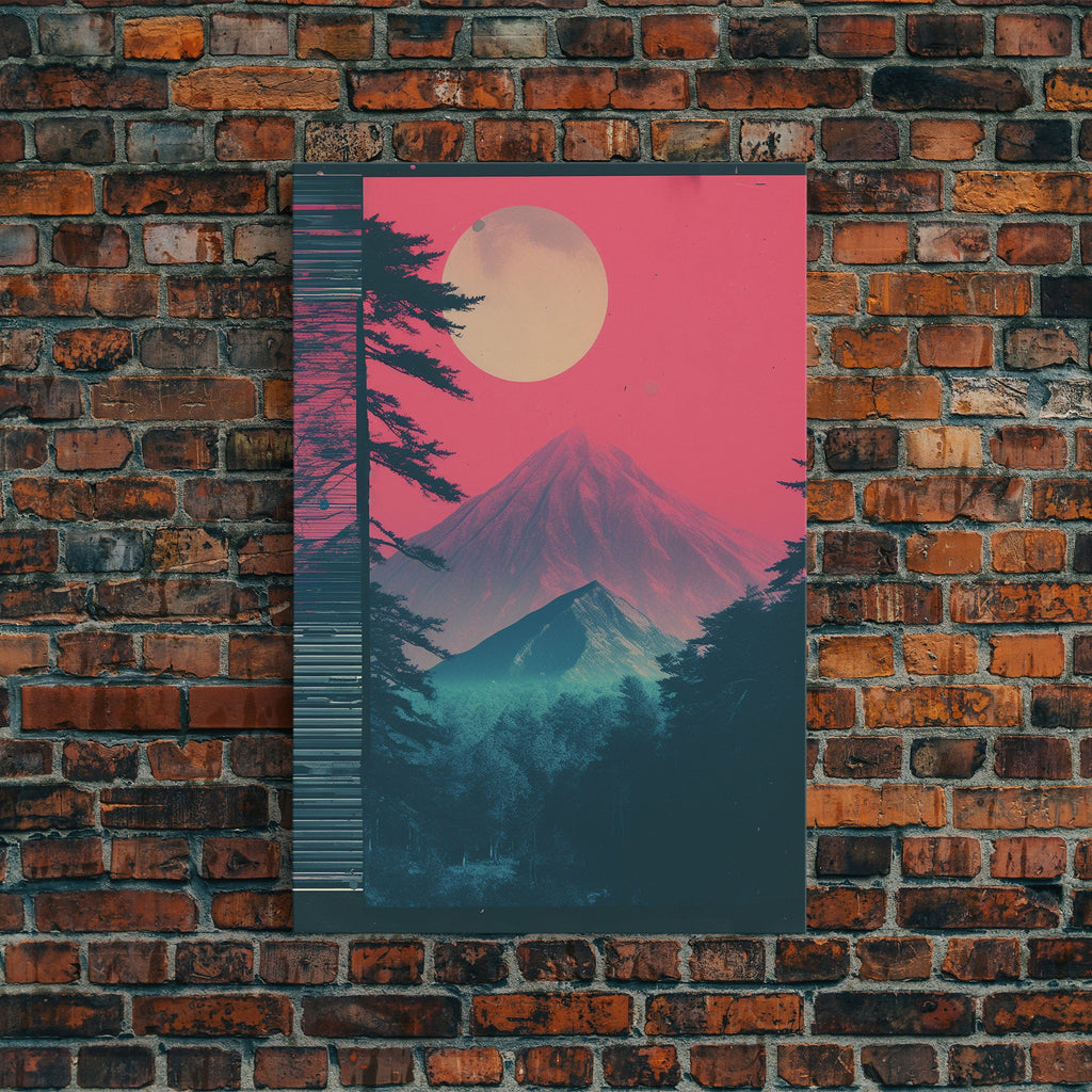 Moon Wall Art, Moon Print, Mountains Wall Art, Canvas Print, Wall Hanging, Portrait Art, Nature Wall Art, Country Home Decor, Bedroom Prints | | Wiccan Center