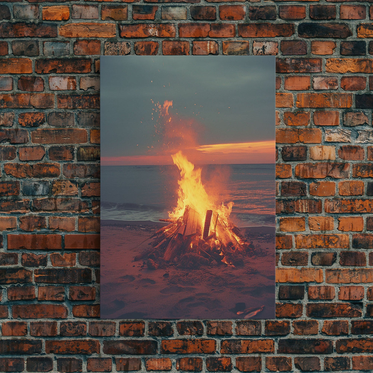 Beach Campfire Under The Stars, Photography Print, Framed Canvas Print, Beach House Decor, Coastal Decor, Beach Print, Beach Art | | Wiccan Center