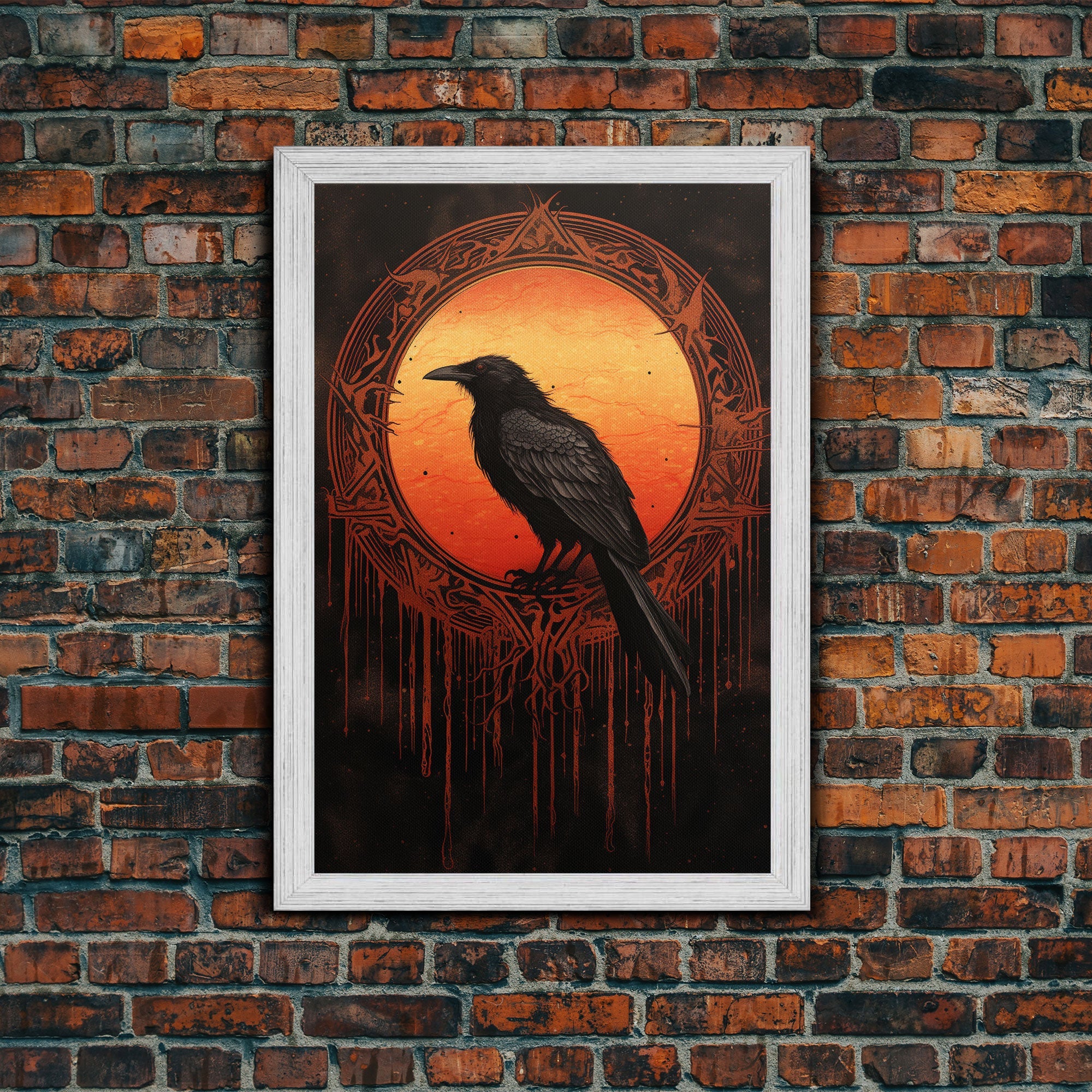 Raven Print, Antique Bird Painting, Vintage Drawing Poster Wall Art Decor, Black Raven, bird nature print, bird lovers gift, Gothic Crow Art
